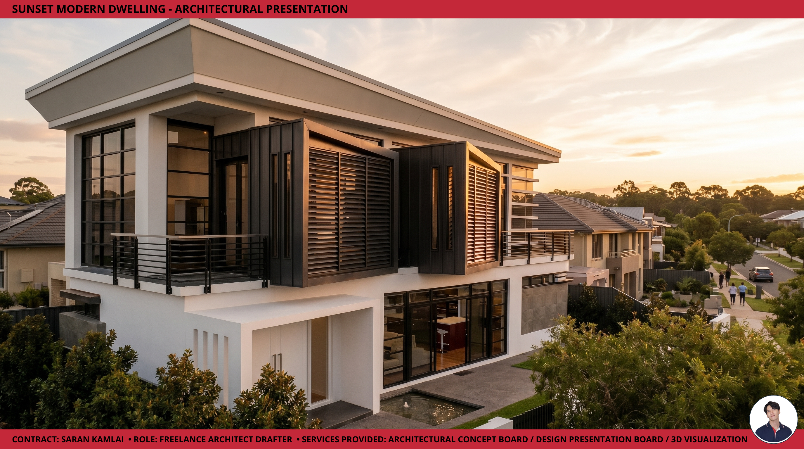 Sunset Modern Dwelling — Front View